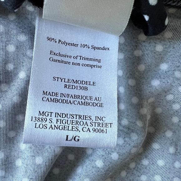 In Bloom - Black & White Polka Dots Belted Robe - Picture 9 of 10